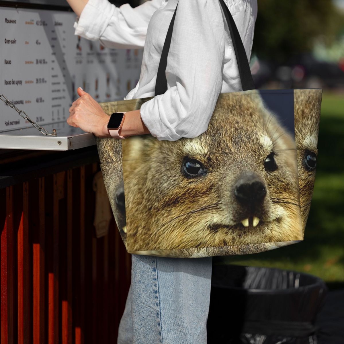 Rock Hyrax Photo Beach Tote Ba - Yoga Fitness Gym Photos review and price