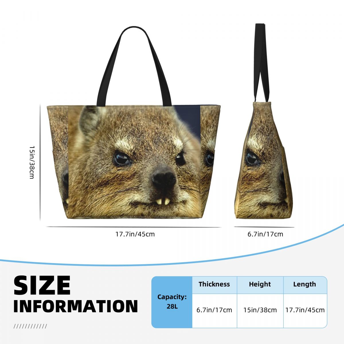 Rock Hyrax Photo Beach Tote Ba - Yoga Fitness Gym Photos review and price