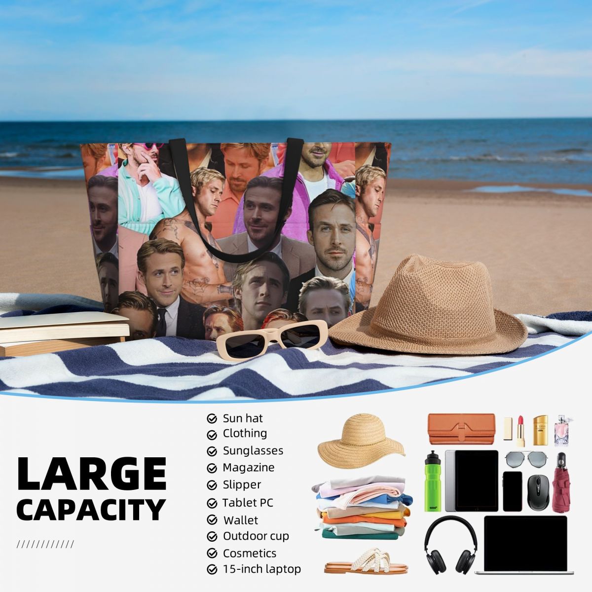 Ryan Gosling Photo Collage Bea - Yoga Fitness Gym Photos review and price